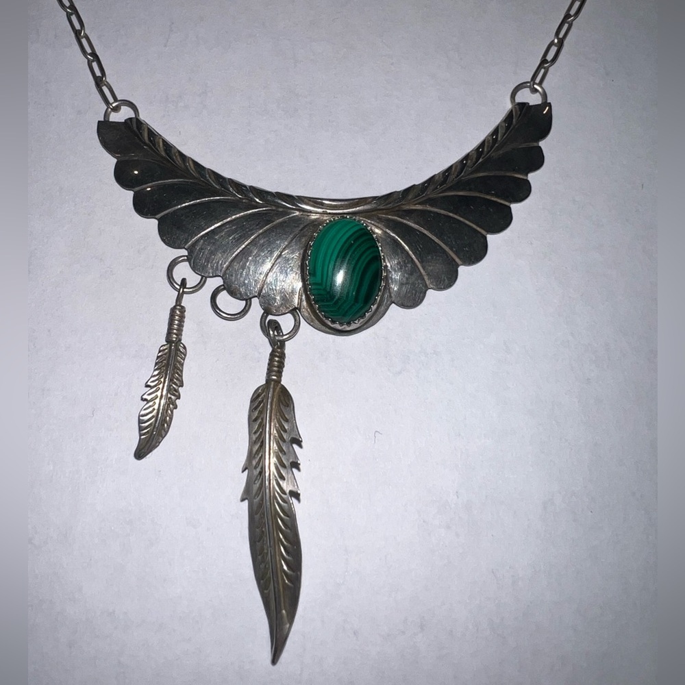 H Spencer Malachite Navajo Necklace